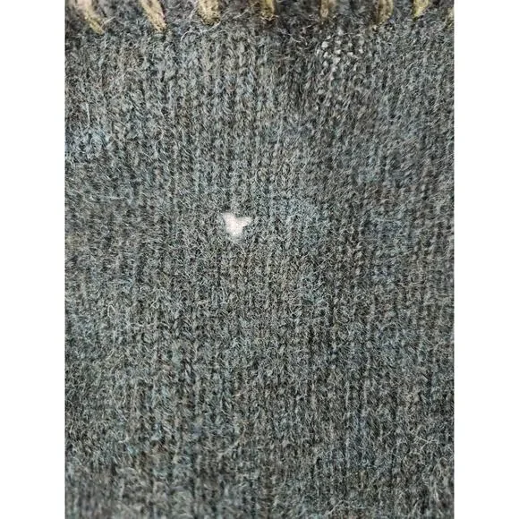 Vtg. L.L.Bean Women's Shetland Wool Embroidered Fall Leaf, Size M, Forest Green - Picture 11 of 13